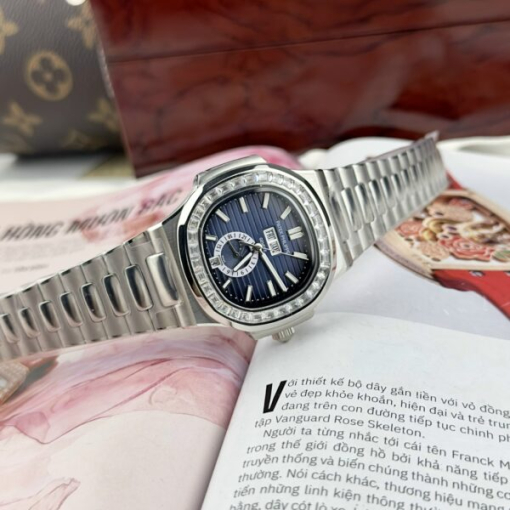 Custom Patek Philippe Nautilus 5726 Blue Dial Baguette Bezel - Asian Patek 62 - Image 2