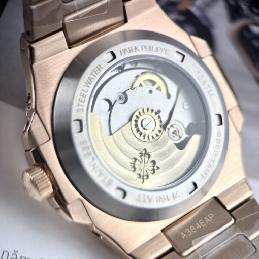 Custom Patek Philippe Nautilus 5740 Rose Gold Chocolate Dial - Asian Patek 71 - Image 4