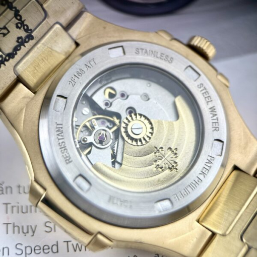 Custom Patek Philippe Nautilus 5740 Yellow Gold Chocolate Dial Bezel - Asian Patek 79 - Image 5