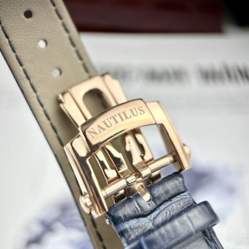 Custom Patek Philippe Nautilus 5726 Rose Gold Blue Dial Baguette Bezel - Asian Patek 56 - Image 7