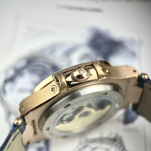 Custom Patek Philippe Nautilus 5726 Rose Gold Blue Dial Baguette Bezel - Asian Patek 56 - Image 5