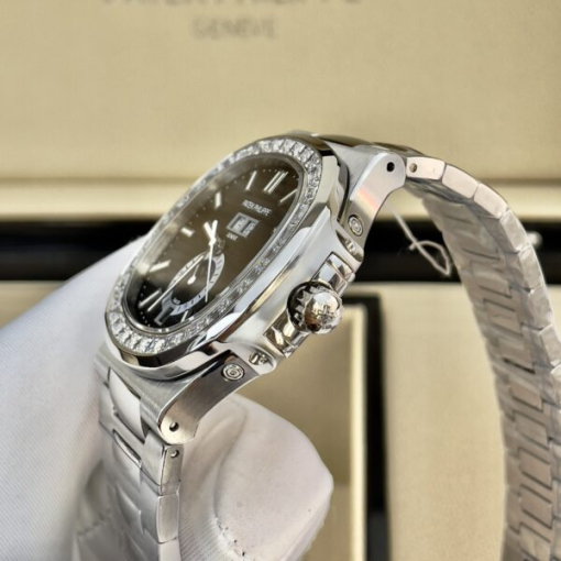 Custom Patek Philippe Nautilus 5726 Grey Dial Baguette Bezel - Asian Patek 60 - Image 7