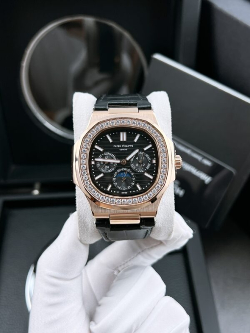 Custom Patek Philippe Nautilus 5740 Black Dial Diamonds Bezel - Asian Patek 69 - Image 4