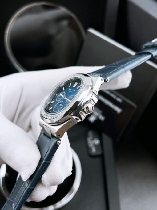 Custom Patek Philippe Nautilus 5740 Blue Dial Diamonds Bezel - Asian Patek 70 - Image 4