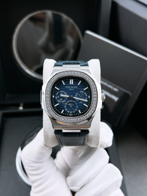 Custom Patek Philippe Nautilus 5740 Blue Dial Diamonds Bezel - Asian Patek 70 - Image 2