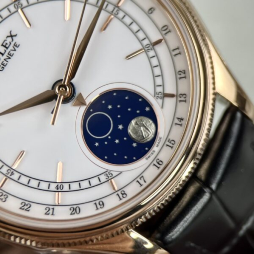 Custom Rolex Cellini Sun Moon Calendar White Dial - Swiss 199 - Image 5