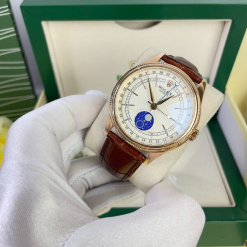 Custom Rolex Cellini Sun Moon Calendar White Dial - Asian Rolex 171 - Image 2