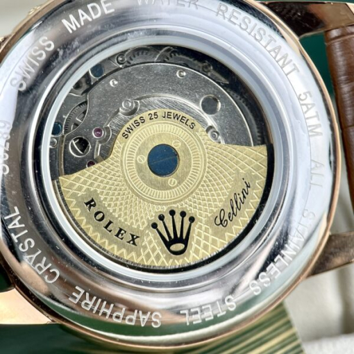 Custom Rolex Cellini Sun Moon Calendar Chocolate Dial - Asian Rolex 173 - Image 6