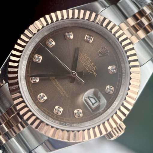 Custom Rolex DateJust Demi Chocolate Dial - Asian Rolex 56 - Image 6