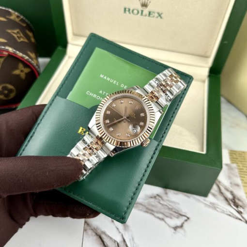 Custom Rolex DateJust Demi Chocolate Dial - Asian Rolex 56 - Image 3