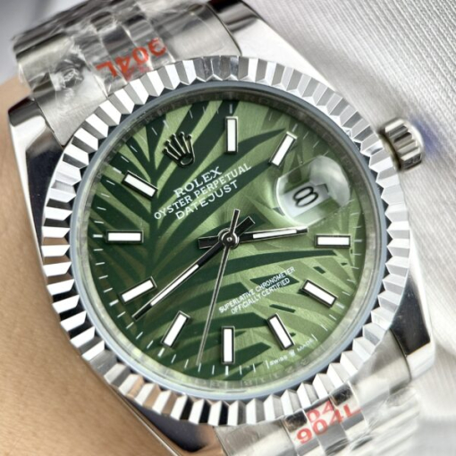 Custom Rolex DateJust Palm Motif Green Dial - Asian Rolex 62 - Image 4