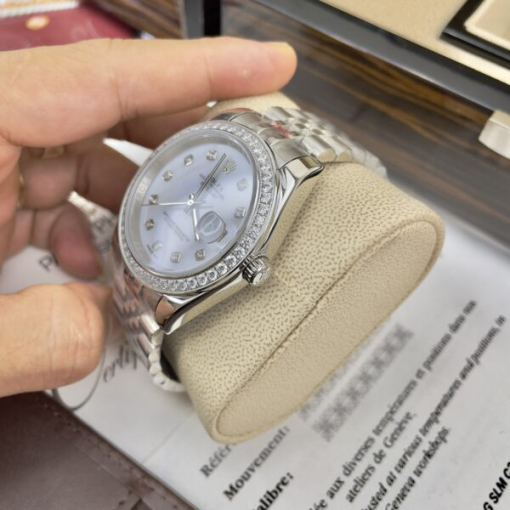 Custom Rolex DateJust White Dial Diamonds Bezel - Asian Rolex 86 - Image 3