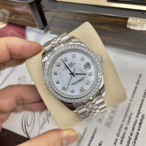 Custom Rolex DateJust White Dial Diamonds Bezel - Asian Rolex 86 - Image 2