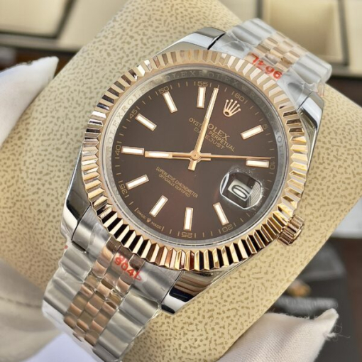 Custom Rolex DateJust Demi Chocolate Dial - Asian Rolex 60 - Image 4