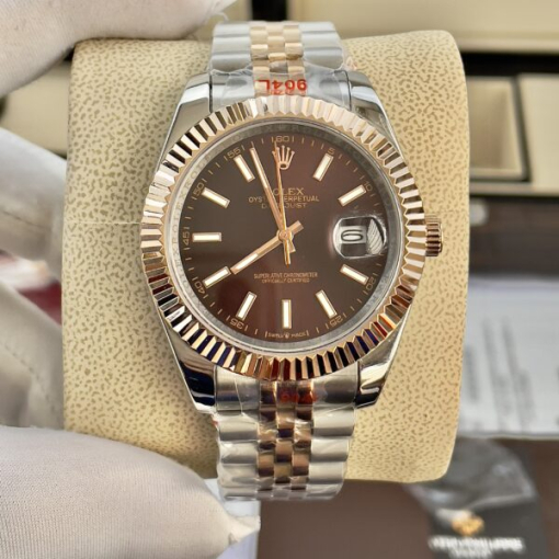 Custom Rolex DateJust Demi Chocolate Dial - Asian Rolex 60