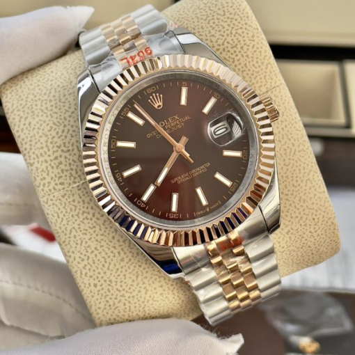 Custom Rolex DateJust Demi Chocolate Dial - Asian Rolex 60 - Image 3