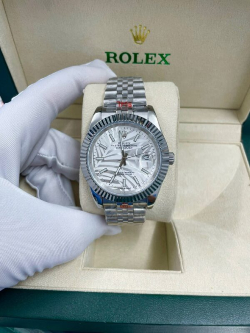 Custom Rolex DateJust Palm Leaf Grey Dial - Asian Rolex 53 - Image 2