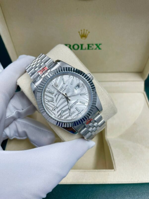 Custom Rolex DateJust Palm Leaf Grey Dial - Asian Rolex 53 - Image 4