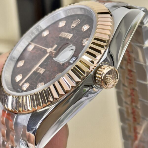 Custom Rolex DateJust Demi Chocolate Computer Dial - Asian Rolex 79 - Image 2