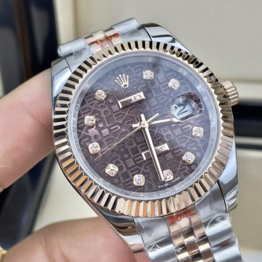 Custom Rolex DateJust Demi Chocolate Computer Dial - Asian Rolex 79 - Image 6