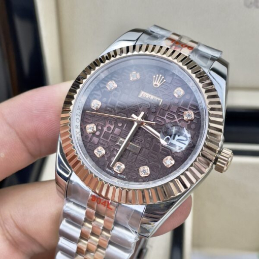 Custom Rolex DateJust Demi Chocolate Computer Dial - Asian Rolex 79 - Image 5