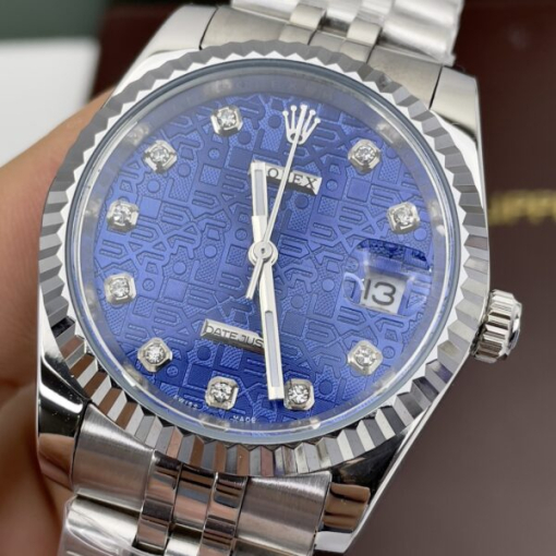 Custom Rolex DateJust Blue Computer Dial - Asian Rolex 74 - Image 4