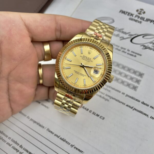 Custom Rolex DateJust Yellow Gold Champagne Dial - Asian Rolex 84 - Image 4