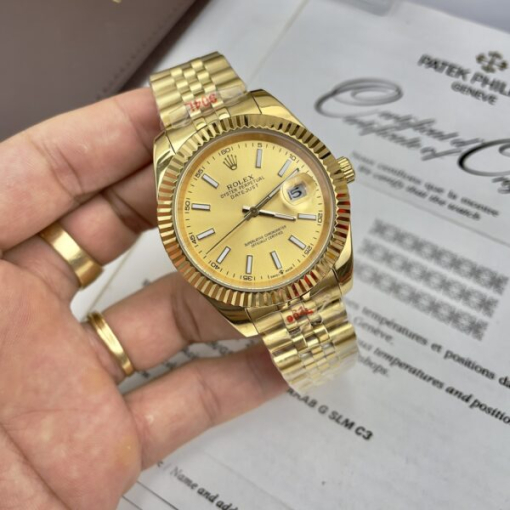 Custom Rolex DateJust Yellow Gold Champagne Dial - Asian Rolex 84 - Image 3