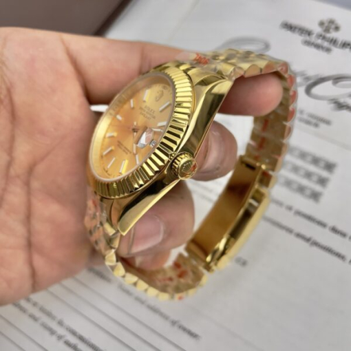 Custom Rolex DateJust Yellow Gold Champagne Dial - Asian Rolex 84 - Image 5