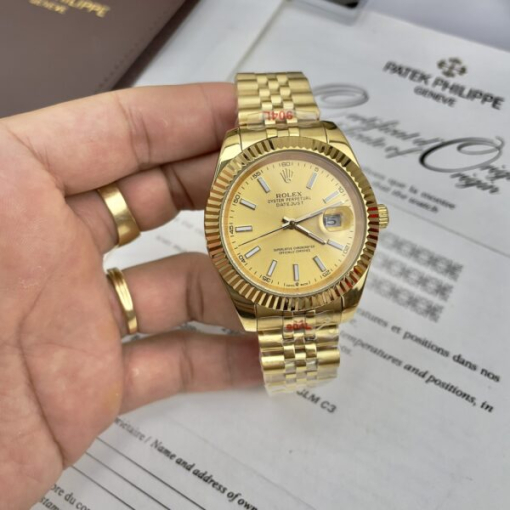 Custom Rolex DateJust Yellow Gold Champagne Dial - Asian Rolex 84