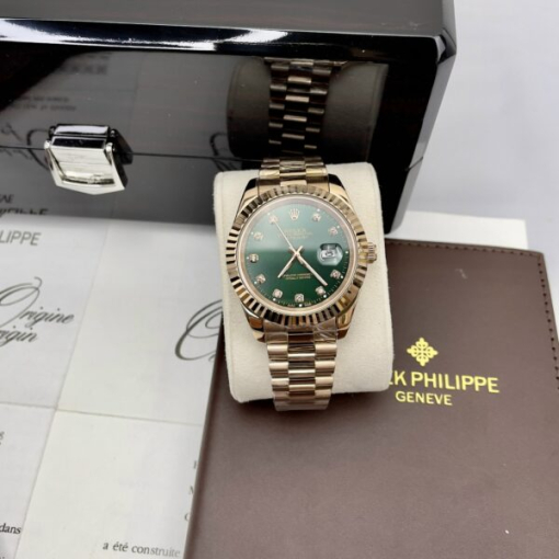 Custom Rolex DateJust Rose Gold Green Dial - Asian Rolex 83