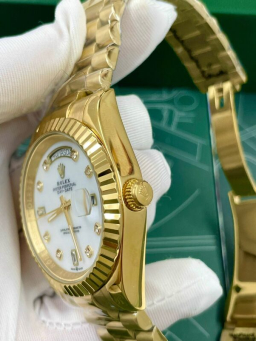 Custom Rolex Day-Date Yellow Gold White Dial - Asian Rolex 105 - Image 3