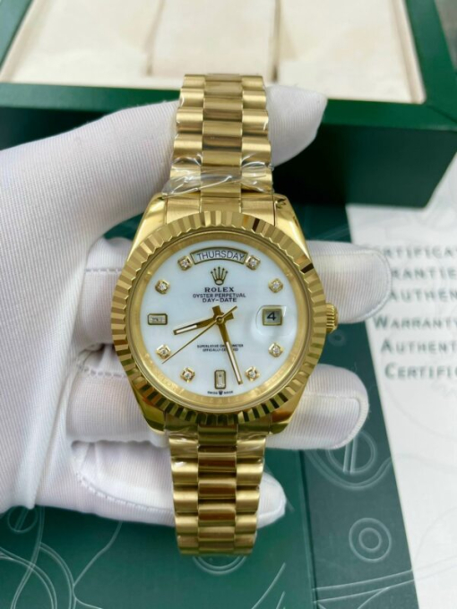 Custom Rolex Day-Date Yellow Gold White Dial - Asian Rolex 105