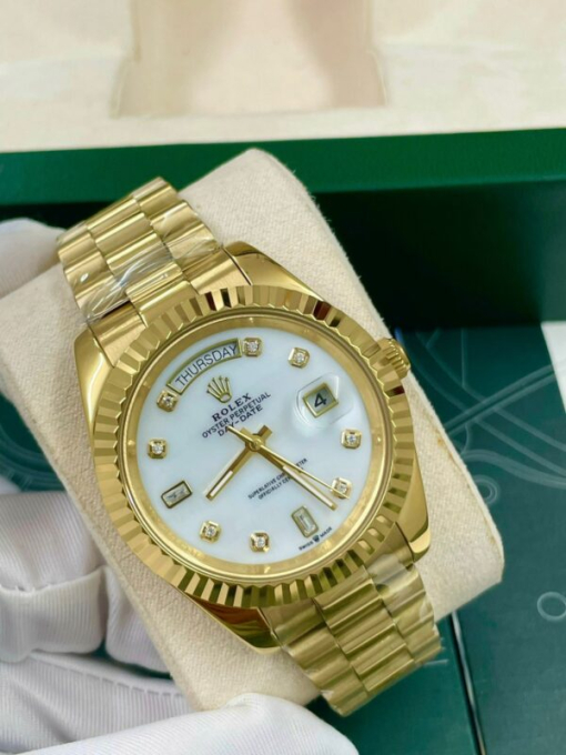 Custom Rolex Day-Date Yellow Gold White Dial - Asian Rolex 105 - Image 2