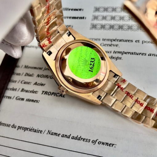 Custom Rolex Day-Date Rose Gold Chocolate Dial Diamonds Bezel - Asian Rolex 121 - Image 7