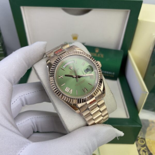 Custom Rolex Day-Date Rose Gold Green Dial - Asian Rolex 103 - Image 2