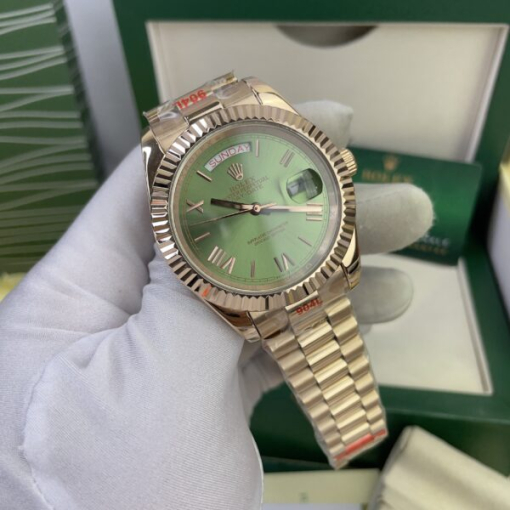 Custom Rolex Day-Date Rose Gold Green Dial - Asian Rolex 103 - Image 3