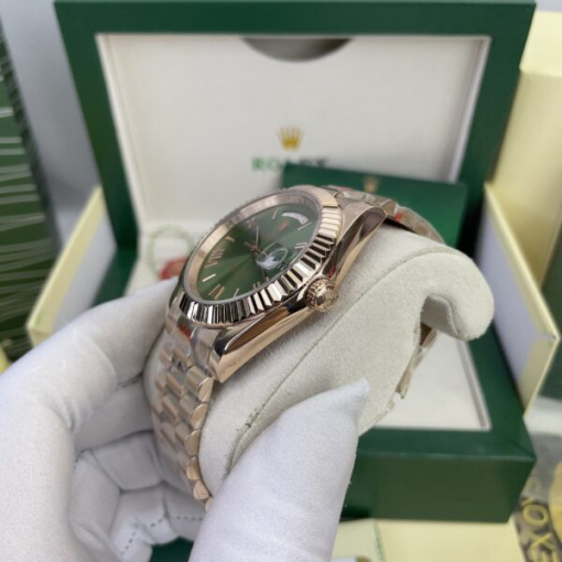 Custom Rolex Day-Date Rose Gold Green Dial - Asian Rolex 103 - Image 4