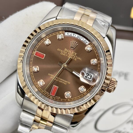 Custom Rolex Day-Date Demi Chocolate Dial - Asian Rolex 111 - Image 2