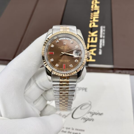 Custom Rolex Day-Date Demi Chocolate Dial - Asian Rolex 111