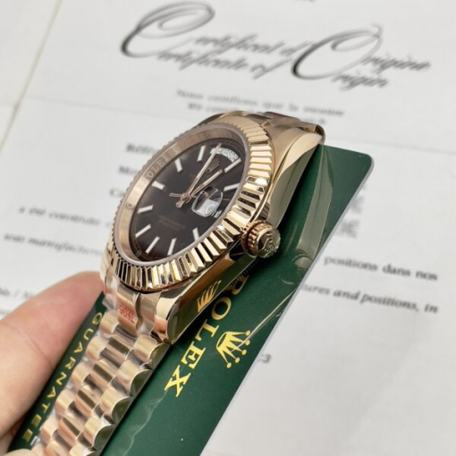 Custom Rolex Day-Date Yellow Gold Chocolate Dial - Asian Rolex 128 - Image 4