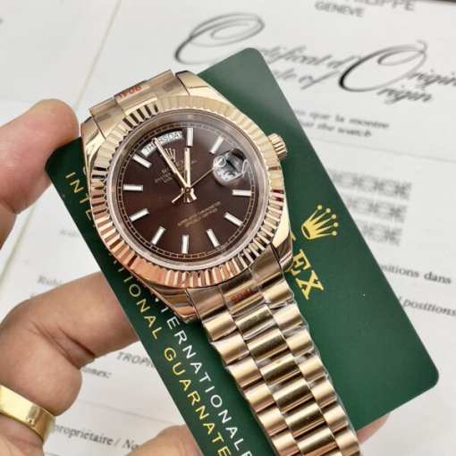 Custom Rolex Day-Date Yellow Gold Chocolate Dial - Asian Rolex 128 - Image 2