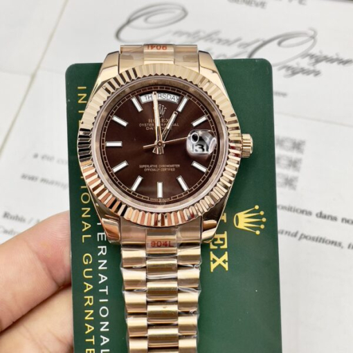 Custom Rolex Day-Date Yellow Gold Chocolate Dial - Asian Rolex 128