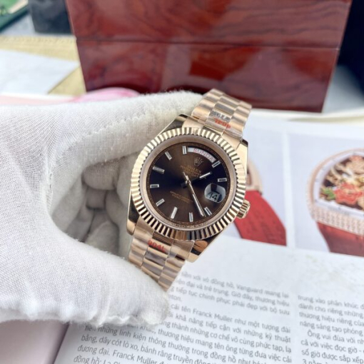 Custom Rolex Day-Date Rose Gold Chocolate Dial - Asian Rolex 118 - Image 3