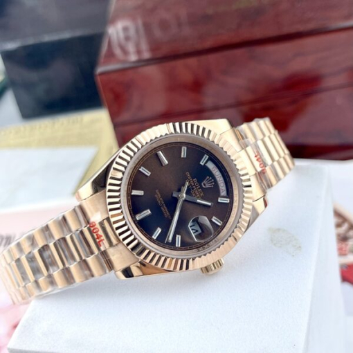 Custom Rolex Day-Date Rose Gold Chocolate Dial - Asian Rolex 118 - Image 2