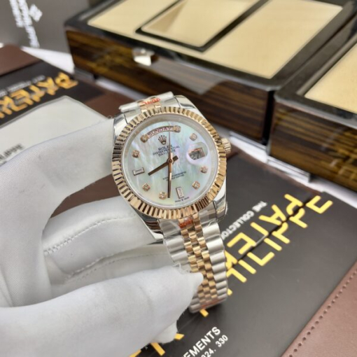 Custom Rolex Day-Date Demi Oyster White Dial - Asian Rolex 114 - Image 4