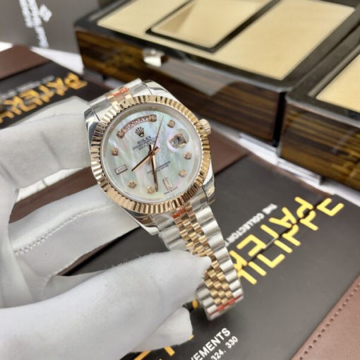 Custom Rolex Day-Date Demi Oyster White Dial - Asian Rolex 114 - Image 2