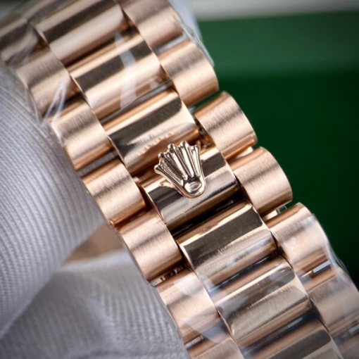 Custom Rolex Day-Date Rose Gold White Dial Diamonds Bezel - Asian Rolex 117 - Image 8