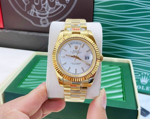 Custom Rolex Day-Date Yellow Gold White Dial - Asian Rolex 102