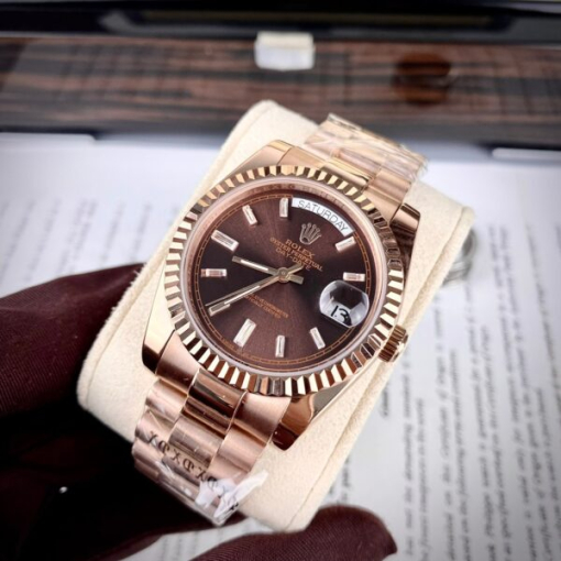 Custom Rolex Day-Date Rose Gold Chocolate Dial - Asian Rolex 106 - Image 2